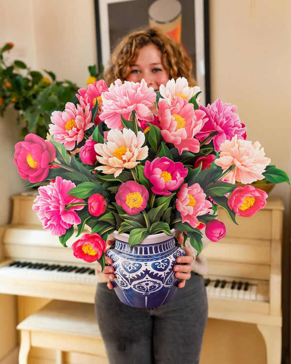 Pop-Up Peonies XL with Greeting Card