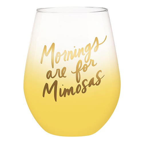 Morning Mimosas Stemless Wine Glass