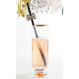 Stainless Steel Bow Straw - Rose Gold